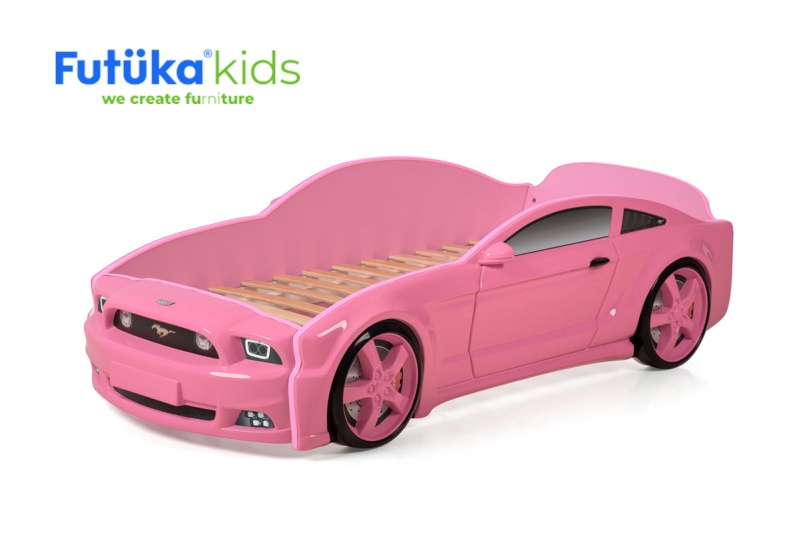 Dětská postel auto Futuka kids LIGHT 3D MG RŮŽOVÁ